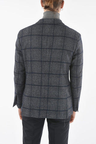 CC COLLECTION Unlined Double-Breasted Glen Plaid Blazer
