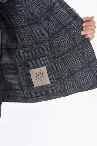 CC COLLECTION Unlined Double-Breasted Glen Plaid Blazer