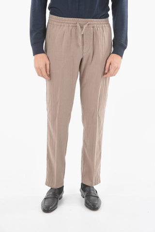 ID Pantaloni TEX Plain Herringbone con Coulisse in Vita