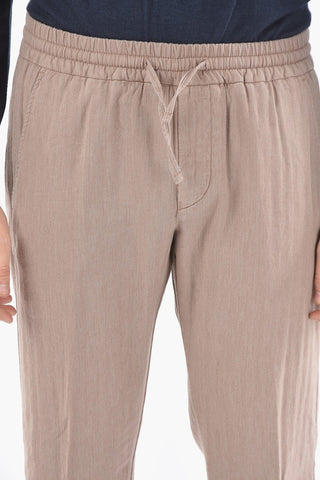 ID Pantaloni TEX Plain Herringbone con Coulisse in Vita