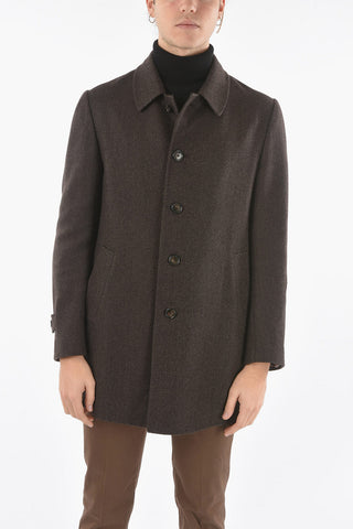 Lined with Logotype Herringbone Coat 
