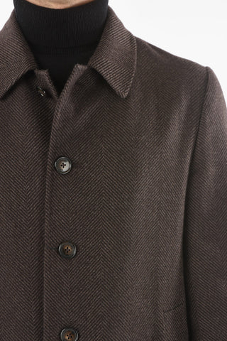 Lined with Logotype Herringbone Coat