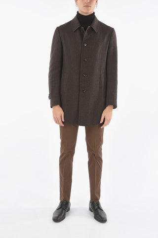 Lined with Logotype Herringbone Coat 