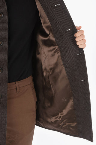 Lined with Logotype Herringbone Coat 