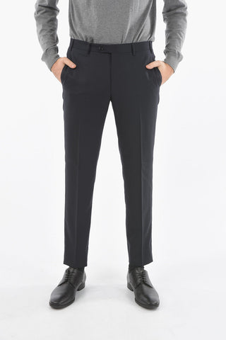 Elegant Wool Trouser with Welt Pocket and Button