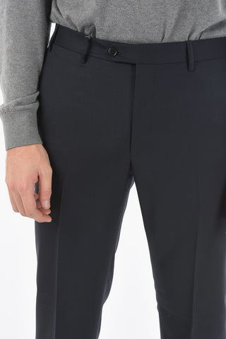 Elegant Wool Trouser with Welt Pocket and Button