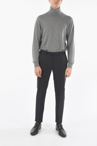 Elegant Wool Trouser with Welt Pocket and Button