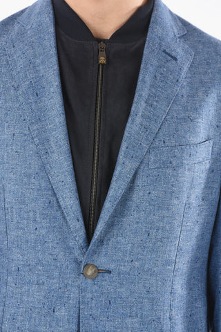 ID Silk and cashmere IDENTITY 2-button blazer with removable chest piece