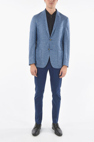 ID Silk and cashmere IDENTITY 2-button blazer with removable chest piece 