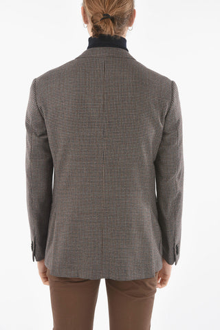 Blazer Foderato Motivo a Quadri Vichy con Tasca a Filo