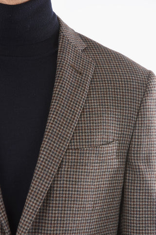 Blazer Foderato Motivo a Quadri Vichy con Tasca a Filo