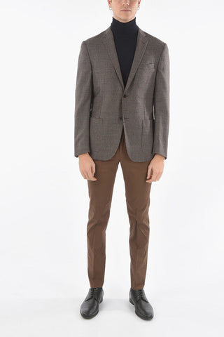 Blazer Foderato Motivo a Quadri Vichy con Tasca a Filo