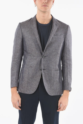 Two-Tone Silk and Flax ACADEMY SOFT Notch Lapel Blazer