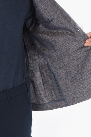 Two-Tone Silk and Flax ACADEMY SOFT Notch Lapel Blazer