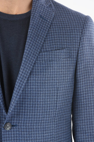 houndstooth side vents notch lapel ACADEMY SOFT 2-button blazer