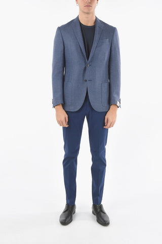 houndstooth side vents notch lapel ACADEMY SOFT 2-button blazer