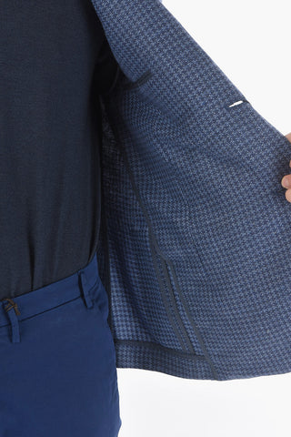 houndstooth side vents notch lapel ACADEMY SOFT 2-button blazer
