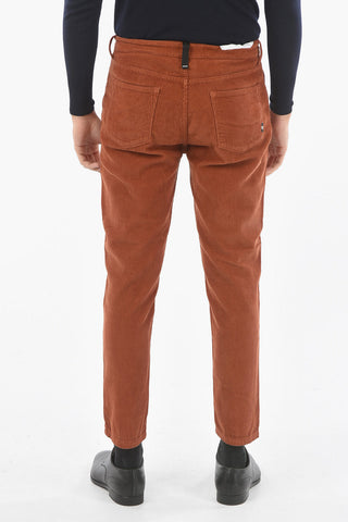 Crop Corduroy Trousers with 5 Pockets