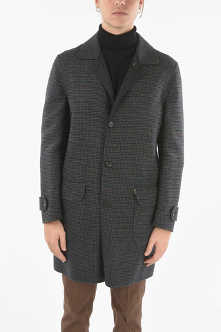 Cappotto Reversibile in lana Vergine con Motivo in Pied de Poule