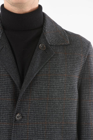 Cappotto Reversibile in lana Vergine con Motivo in Pied de Poule