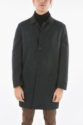 Cappotto Reversibile in lana Vergine con Motivo in Pied de Poule