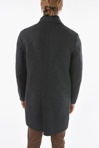 Cappotto Reversibile in lana Vergine con Motivo in Pied de Poule