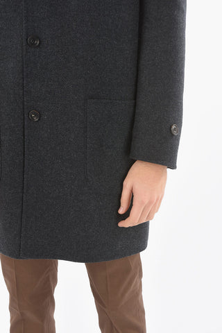 Cappotto Reversibile in lana Vergine con Motivo in Pied de Poule