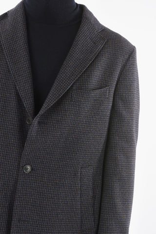 Half-Lined Tattersall Coat with Notch Lapel