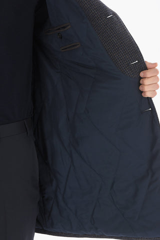 Half-Lined Tattersall Coat with Notch Lapel