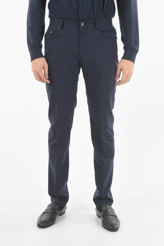 houndstooth virgin wool ACADEMY 5 pocket pants