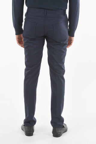 houndstooth virgin wool ACADEMY 5 pocket pants