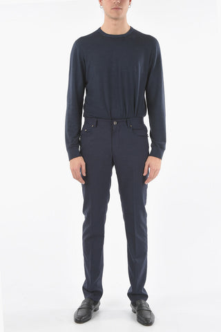 houndstooth virgin wool ACADEMY 5 pocket pants
