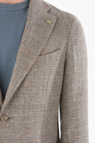 CC COLLECTION Braided Fabric REWARD Blazer with Golden Pin