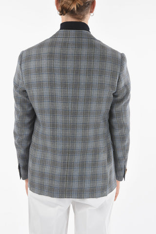 LEADER SOFT Half-Lined Glen Plaid Blazer with Flap Pocket