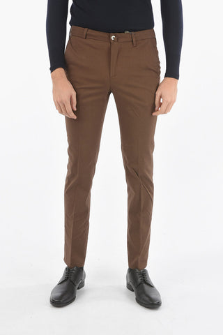 Pantalone Casual Sfoderato in Cotone con Cinque Tasche 