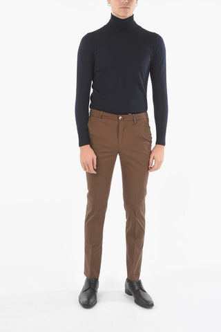 Pantalone Casual Sfoderato in Cotone con Cinque Tasche 