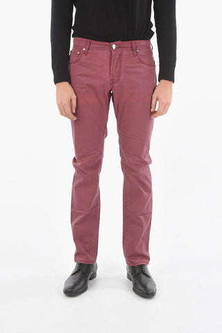 ID COLLECTION Jeans con Cinque Tasche e Chiusura con Bottoni e Ricamo