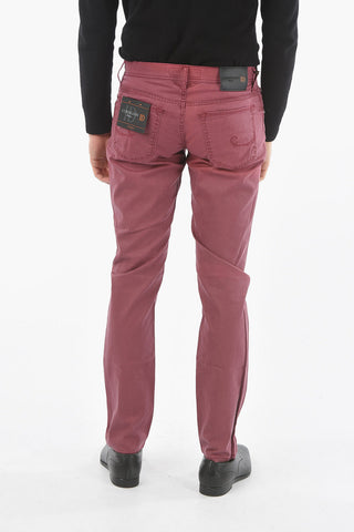 ID COLLECTION Jeans con Cinque Tasche e Chiusura con Bottoni e Ricamo
