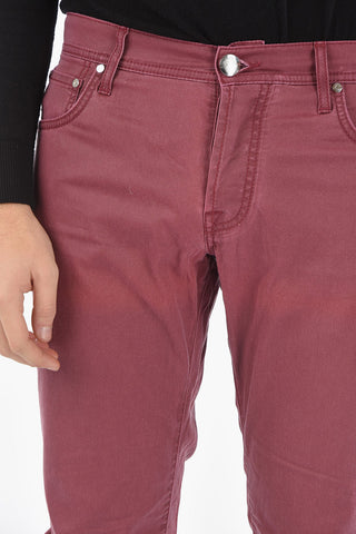 ID COLLECTION Jeans con Cinque Tasche e Chiusura con Bottoni e Ricamo