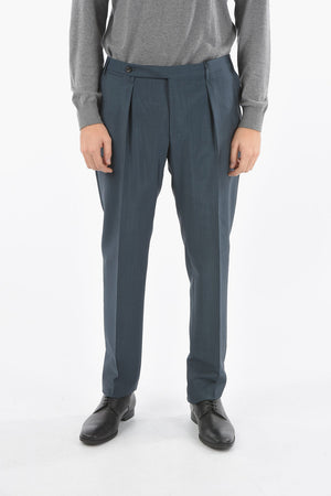 Pantalone Sfoderato con Zip e Gancetto e con Pinces
