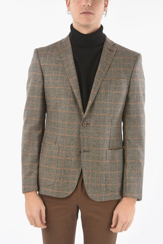 CC COLLECTION RESET Giacca Foderata Motivo Glen Plaid con Spacchi Laterali