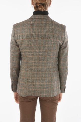 CC COLLECTION RESET Giacca Foderata Motivo Glen Plaid con Spacchi Laterali