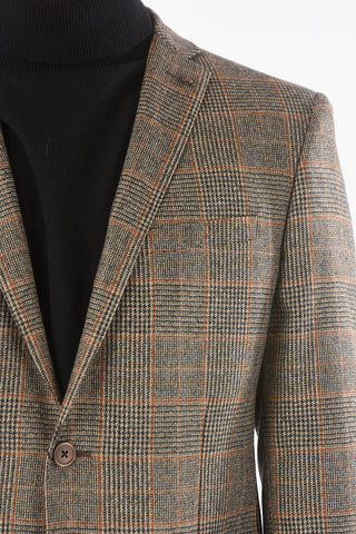 CC COLLECTION RESET Giacca Foderata Motivo Glen Plaid con Spacchi Laterali
