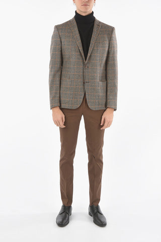 CC COLLECTION RESET Giacca Foderata Motivo Glen Plaid con Spacchi Laterali