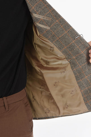 CC COLLECTION RESET Giacca Foderata Motivo Glen Plaid con Spacchi Laterali