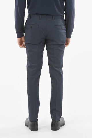 Striped Virgin Wool Pants with Belt Loops