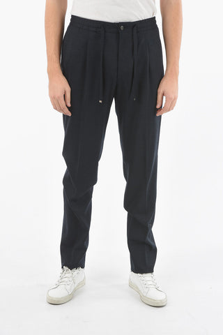 Drawstring Waist Virgin Wool ACADEMY Casual Pants