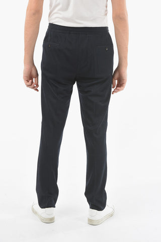 Drawstring Waist Virgin Wool ACADEMY Casual Pants