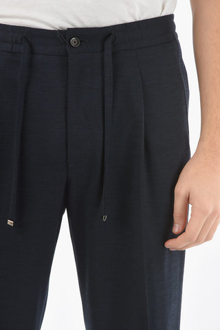 Drawstring Waist Virgin Wool ACADEMY Casual Pants