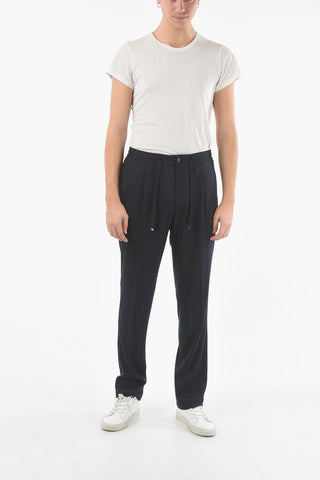 Drawstring Waist Virgin Wool ACADEMY Casual Pants